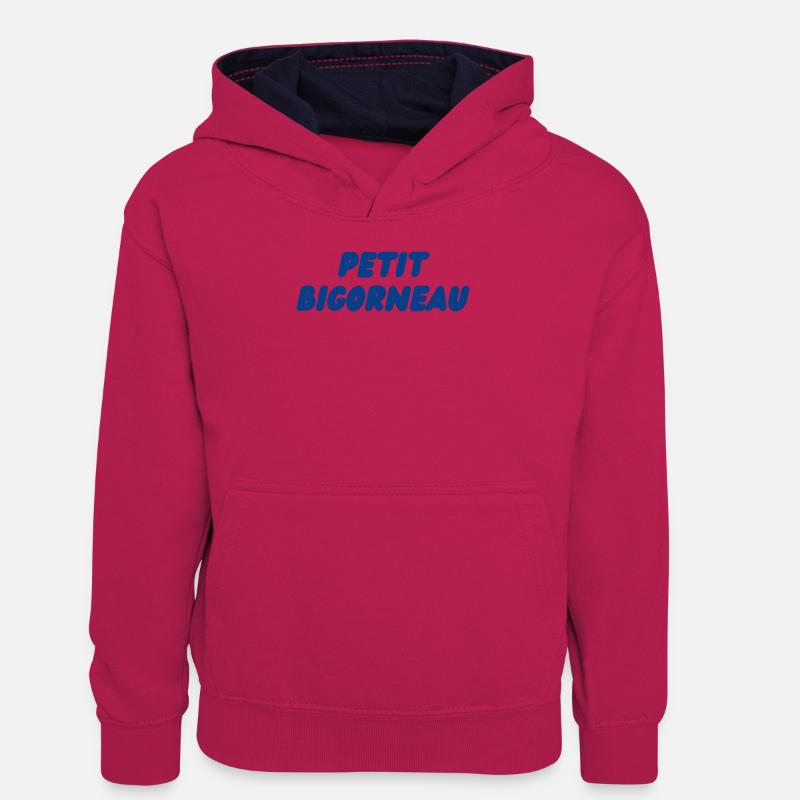 Petit Bigorneau - Sweat à capuche contrasté Ado - rose/bleu marine