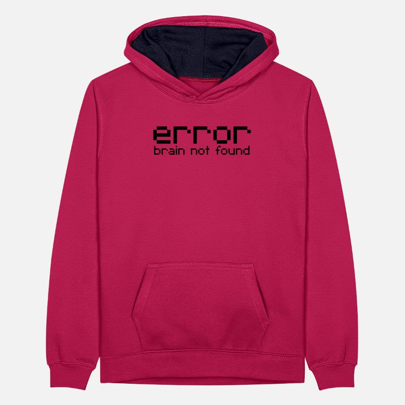 error brain not found Teenager Kontrast-Hoodie