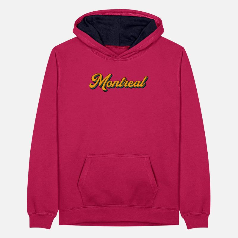 Montreal Retro Script Multicolor Shadow Teenager Contrast Hoodie