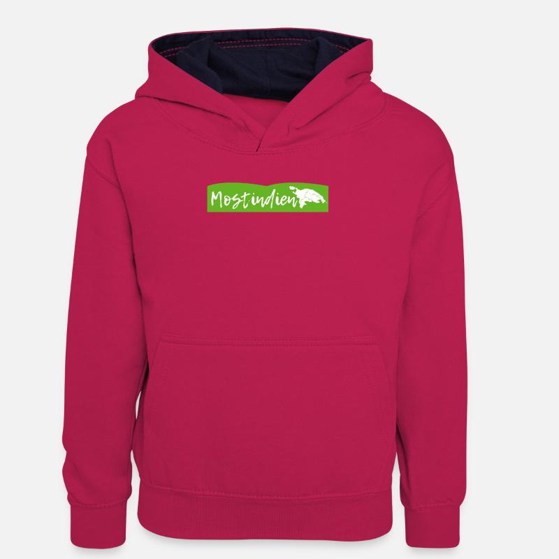 plus inde - Sweat à capuche contrasté Ado - rose/bleu marine