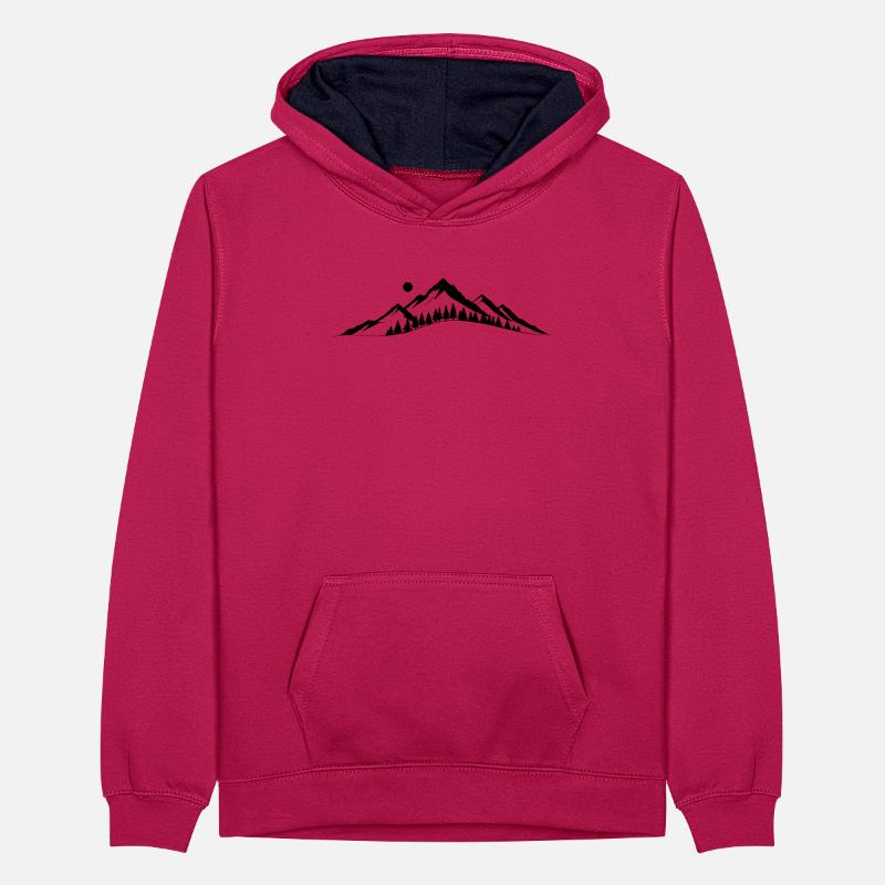 Horizont der Berge Teenager Kontrast-Hoodie