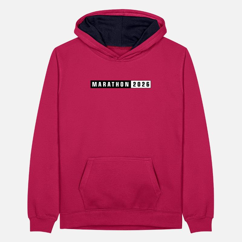 Marathon 2026 Teenager Kontrast-Hoodie