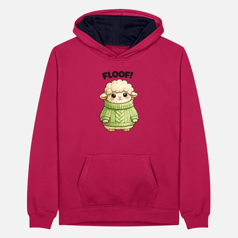 Kuscheliges Schäfchen Pullover Design Teenager Kontrast-Hoodie