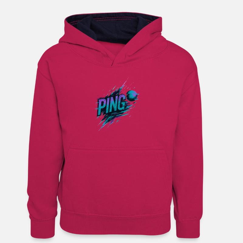 Ping Pong - Tennis de Table - Sweat à capuche contrasté Ado - rose/bleu marine
