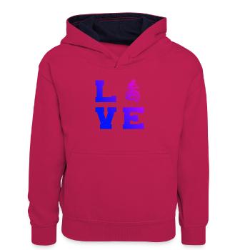 Direkte Mountainbike Aussage - Teenager Kontrast-Hoodie - Pink/Navy - Vorne