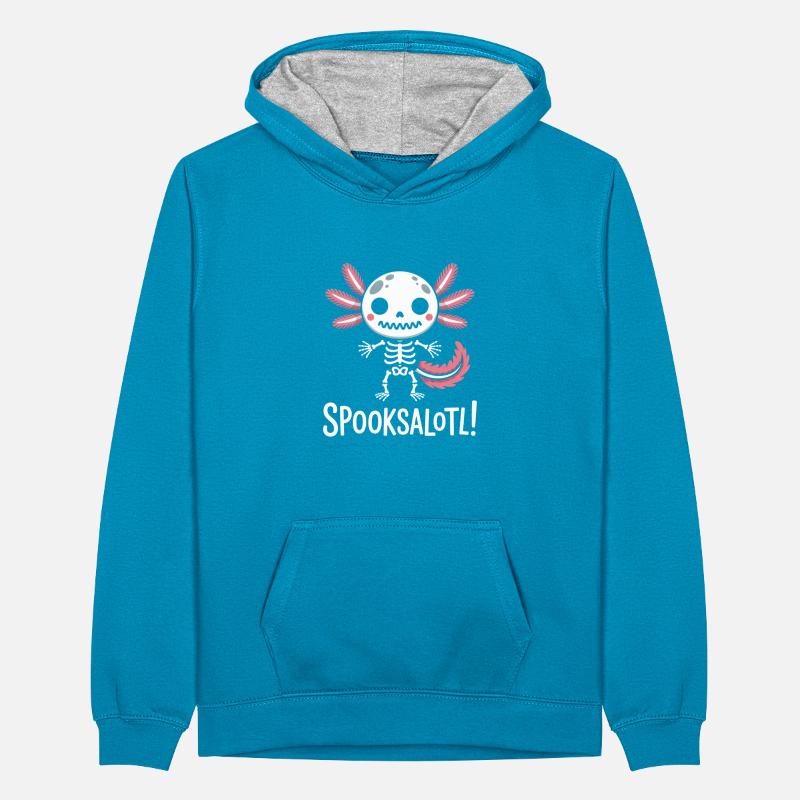 Spooksalot Skeleton Flutter Teenager Contrast Hoodie
