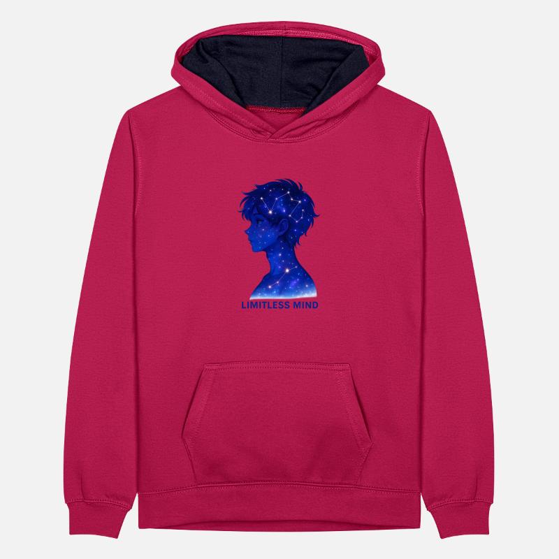 Limitless Mind Galaxy Silhouette Teenager Contrast Hoodie