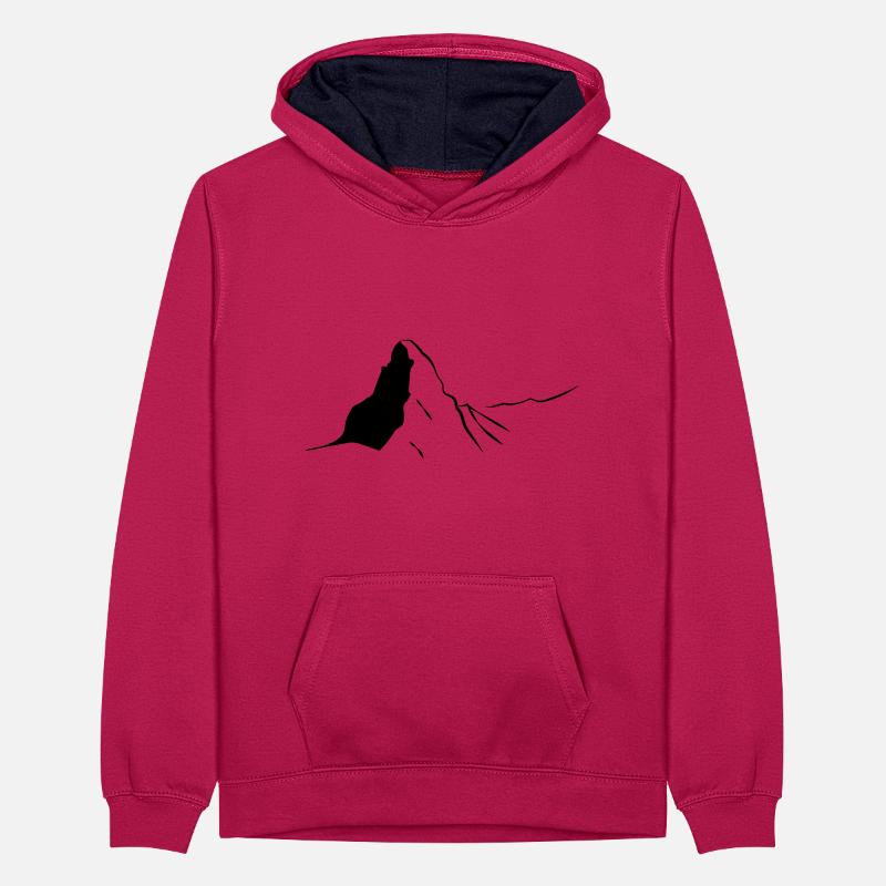 Anpassbare Designfarbe Matterhorn Teenager Kontrast-Hoodie