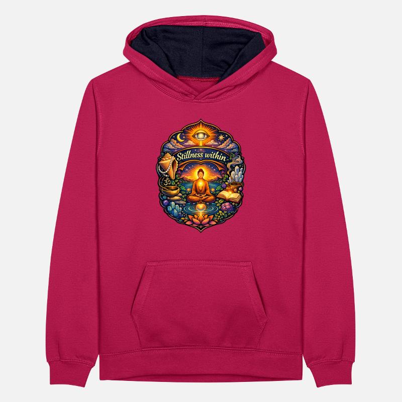 Stillness Within: Inner Light Teenager Contrast Hoodie
