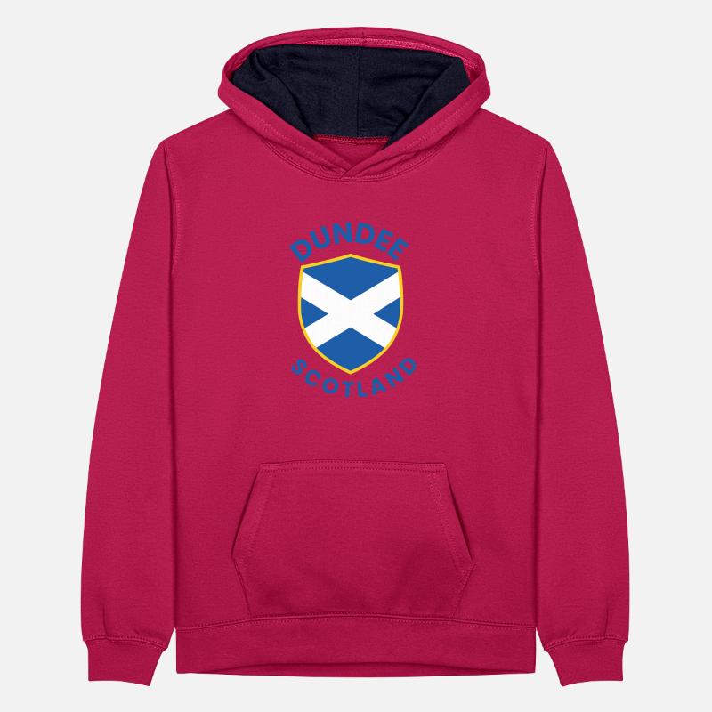 Dundee Shield Saltire Wappen Teenager Kontrast-Hoodie