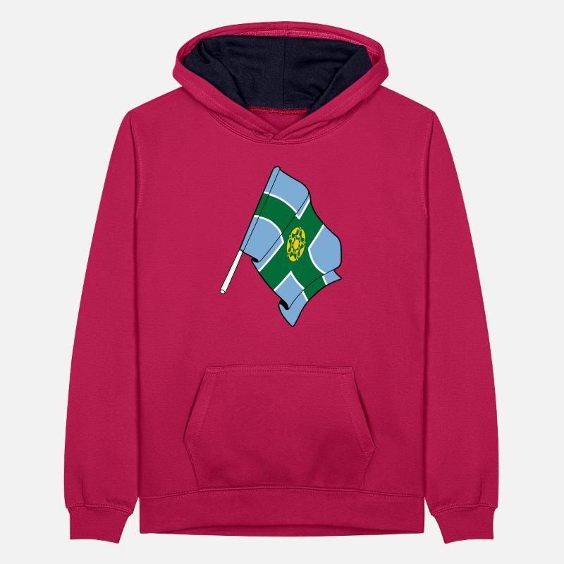Drapeau du Derbyshire Sweat à capuche contrasté Ado