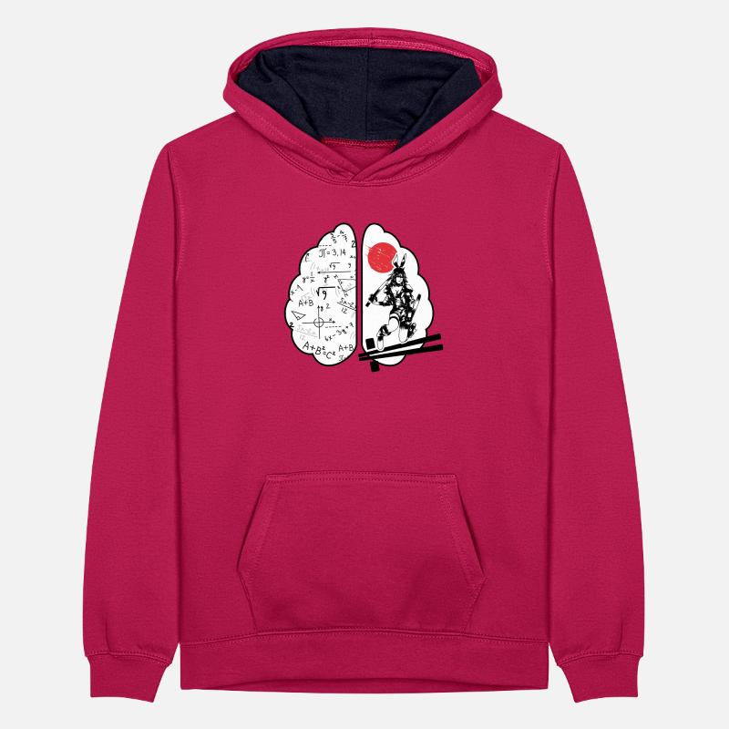 Cours de maths « moitié math mi-anime » Sweat à capuche contrasté Ado
