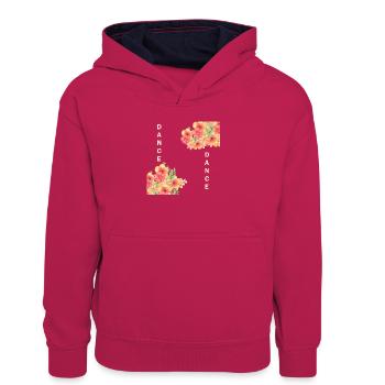 Dance dance - Teenager Contrast Hoodie - pink/navy - Front