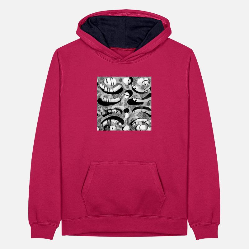 Pattern Teenager Contrast Hoodie