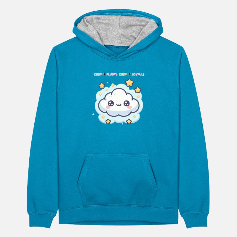 Keep it Fluffy Keep it Joyful ! Teenager Kontrast-Hoodie