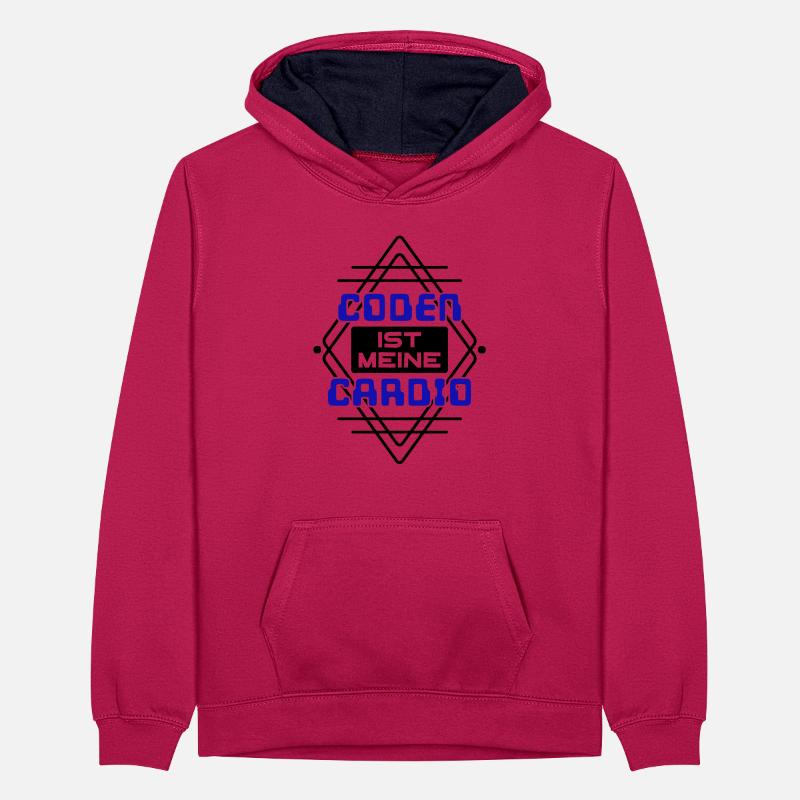 Software Developer Developer Cool Saying Coden Teenager Contrast Hoodie