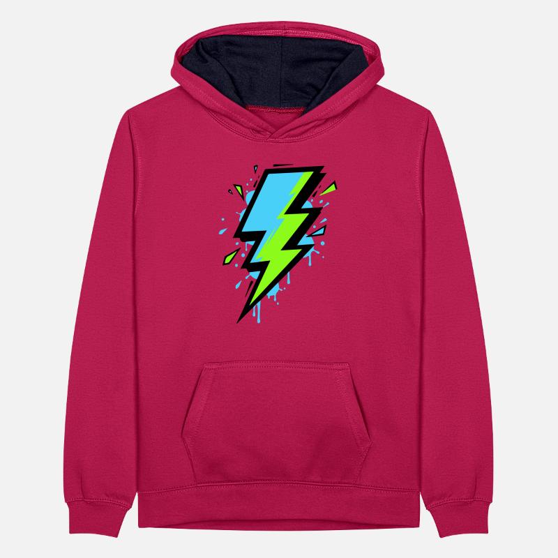 Rayon de l’électricité moderne Sweat à capuche contrasté Ado