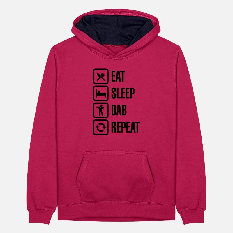 Eat - Sleep - The Dab - Repeat (Dabbing) Teenager Contrast Hoodie