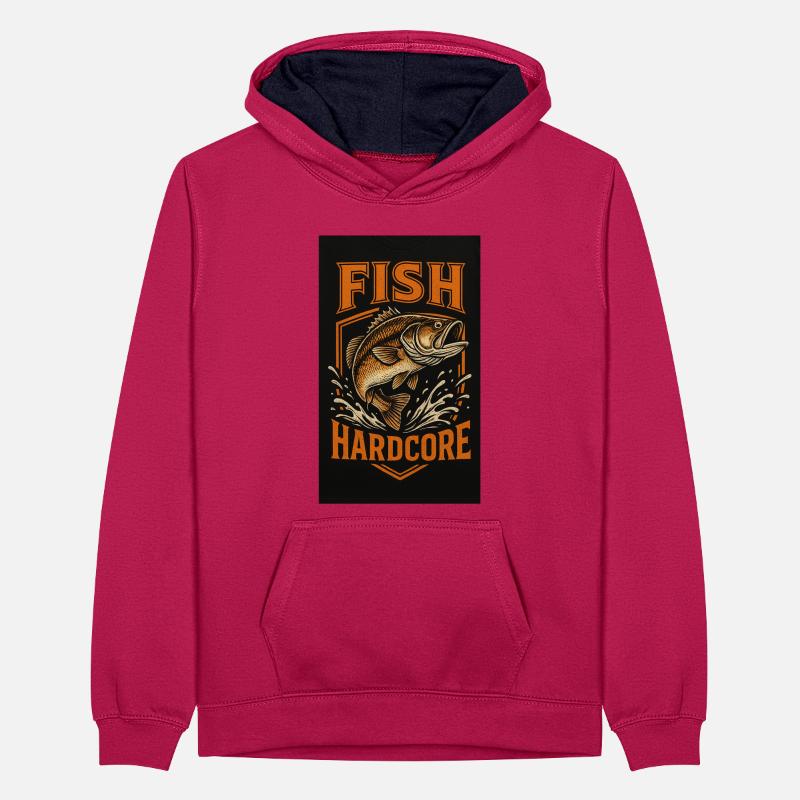 Conception de pêche Berserk Sweat à capuche contrasté Ado