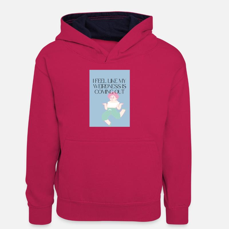 Sensation étrange - Sweat à capuche contrasté Ado - rose/bleu marine