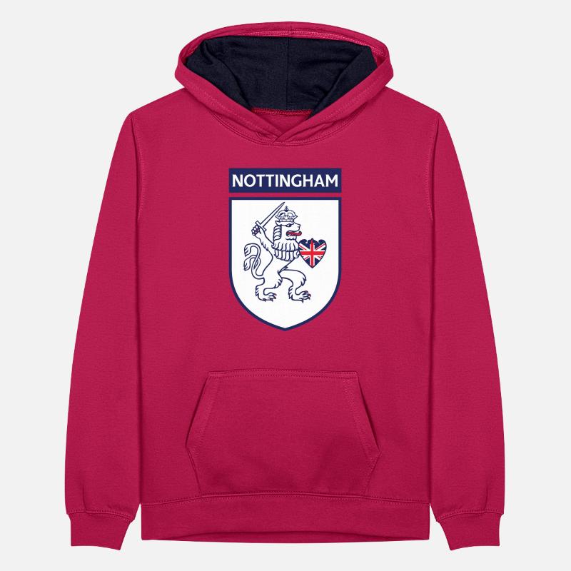 Lion bouclier de Nottingham avec épée Sweat à capuche contrasté Ado
