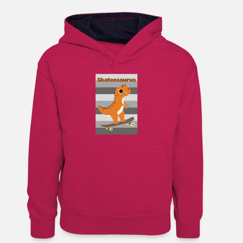 Skateosaurus - Sweat à capuche contrasté Ado - rose/bleu marine