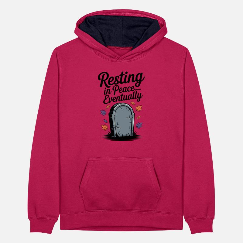 Resting in Peace... Eventually Teenager Contrast Hoodie