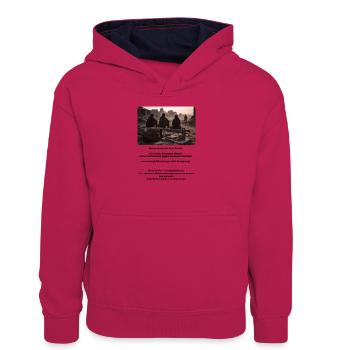 Ruins in the evening light - Teenager Contrast Hoodie - pink/navy - Front