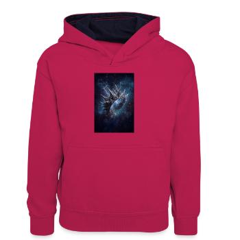 Stachelnebelkrone - Teenager Kontrast-Hoodie - Pink/Navy - Vorne
