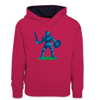 Wächter des Ritterwegs - Teenager Kontrast-Hoodie - Pink/Navy - Vorne