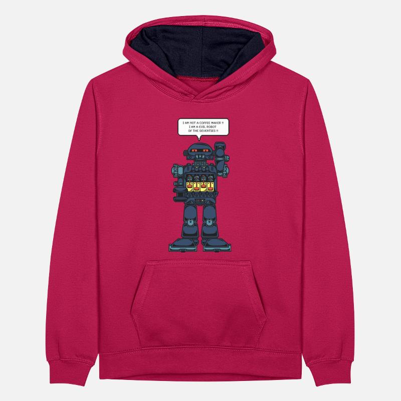 Battery-powered robot Teenager Contrast Hoodie