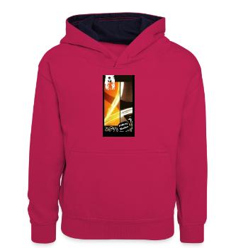 --_swag_orange_noir_blanc_grg_10tray_4_style_b - Teenager Kontrast-Hoodie - Pink/Navy - Vorne