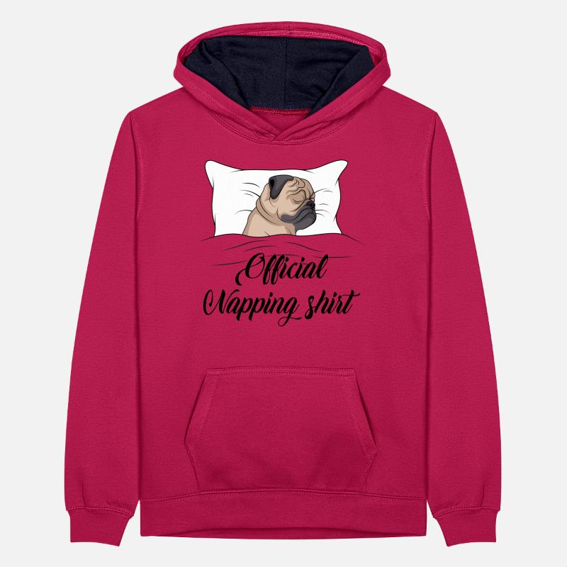 Mops Teenager Kontrast-Hoodie