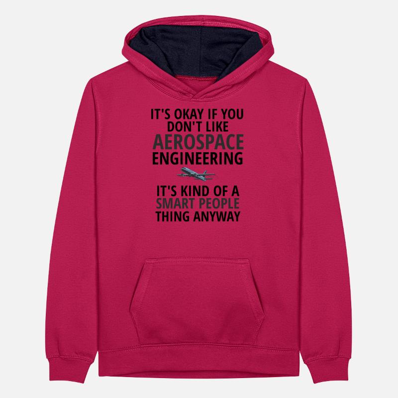 Aerospace Engineer Idée de cadeau Technologie spatiale Sweat à capuche contrasté Ado
