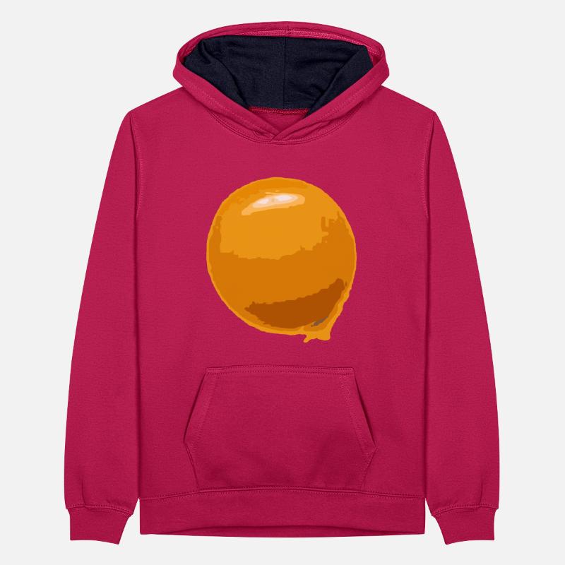 Spiegelei Kostüm Halloween Karneval Eigelb Dotter Teenager Kontrast-Hoodie