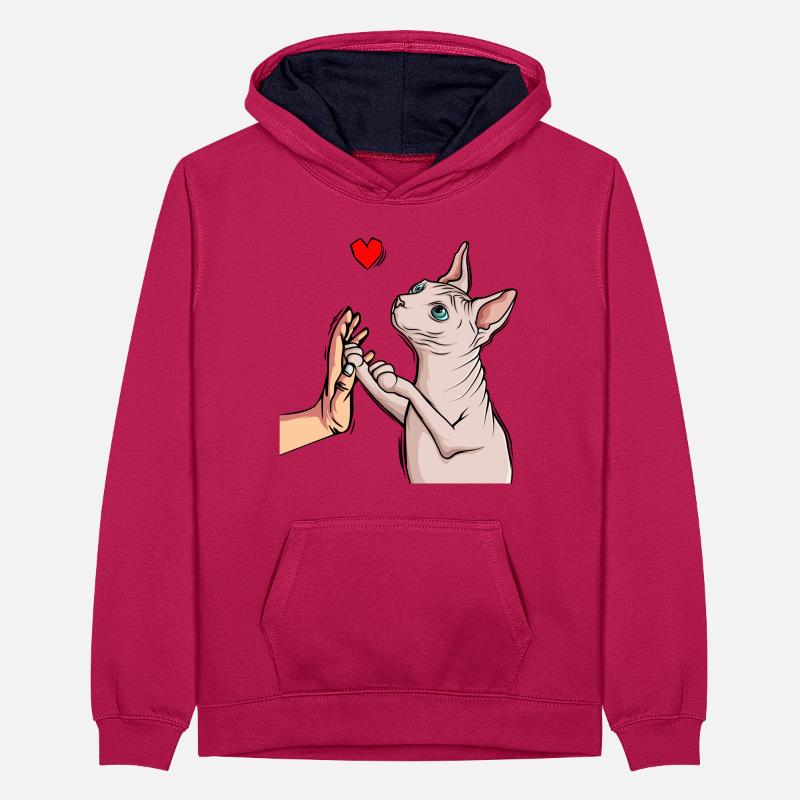 Sphynx Chat Sphinx Chat nu Sweat à capuche contrasté Ado