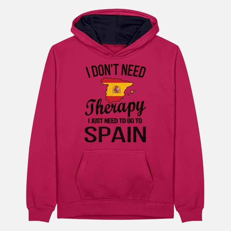 Stolzer Spanier Spanien Herkunft Spanische Flagge Teenager Kontrast-Hoodie