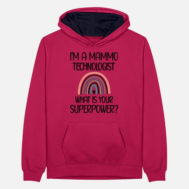 Mammo Tech Recognition Mammography Technician Teenager Contrast Hoodie