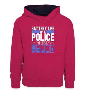 Poliziotto - Felpa con cappuccio in contrasto cromatico per ragazzi - rosa/blu navy - Fronte