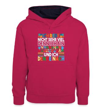 Autist Autismus Autistisch - Teenager Kontrast-Hoodie - Pink/Navy - Vorne
