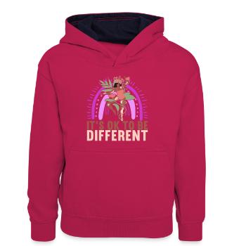 Vitiligo World Vitiligo Day - Teenager Kontrast-Hoodie - Pink/Navy - Vorne
