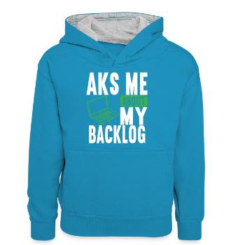 Programmierer Informatiker - Teenager Kontrast-Hoodie - Pfauenblau/Grau meliert - Vorne