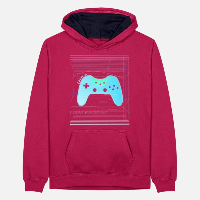 Digital Controller Teenager Kontrast-Hoodie