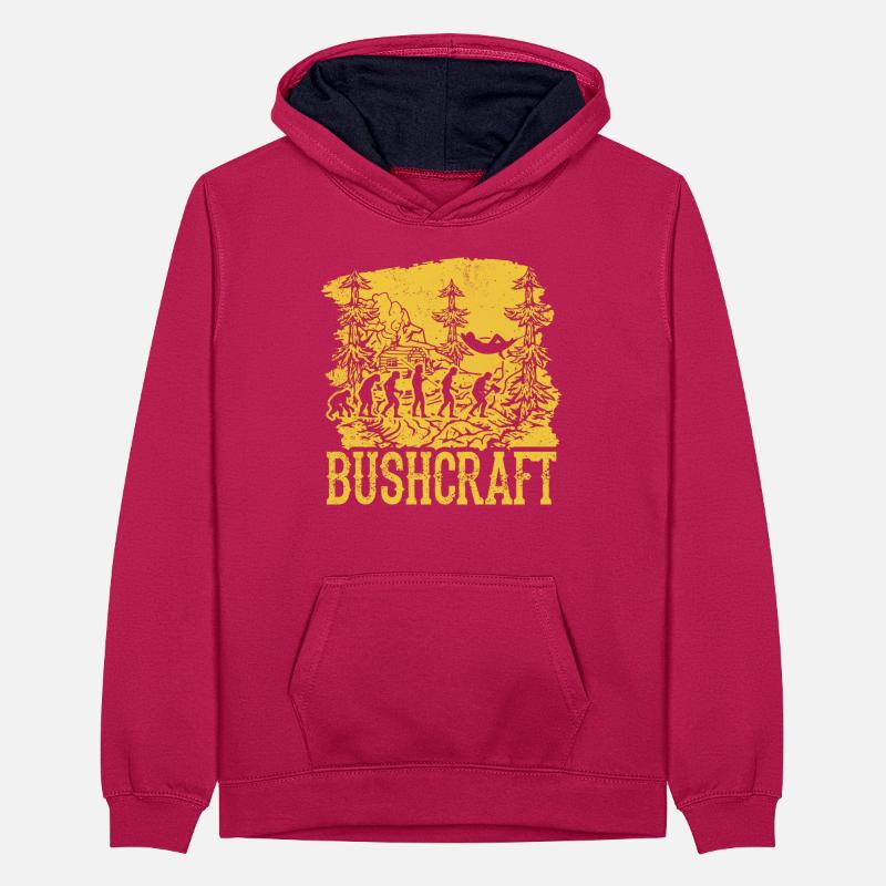 Bushcraft Survival Hammocking Evolution Teenager Kontrast-Hoodie
