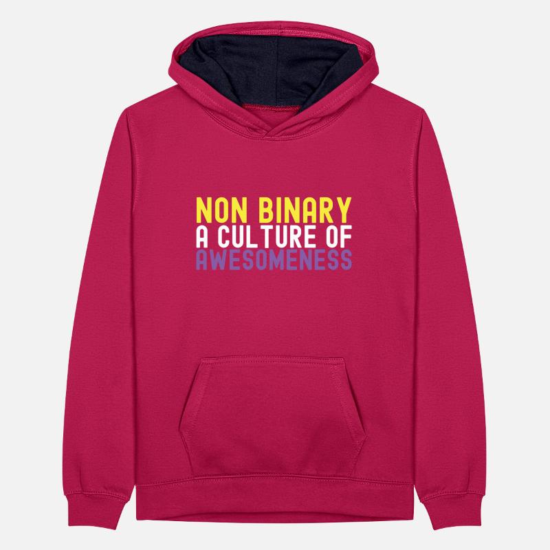 Non Binary Pride Genderqueer Teenager Kontrast-Hoodie