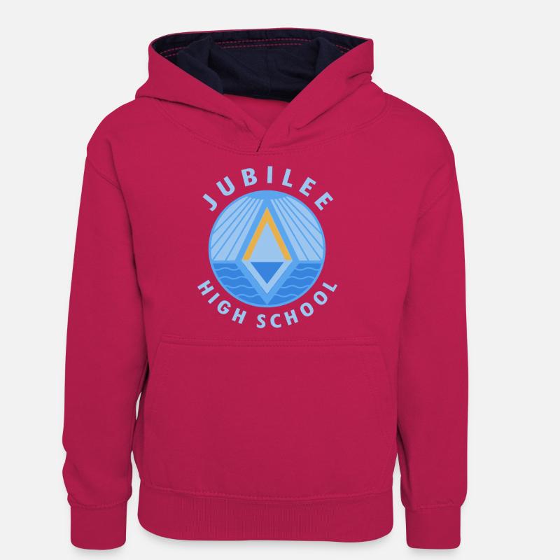 Sweat à capuche de l’école secondaire Jubilee - Sweat à capuche contrasté Ado - rose/bleu marine