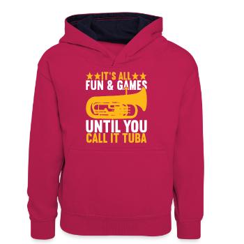 Euphonium Euphoniumspieler - Teenager Kontrast-Hoodie - Pink/Navy - Vorne