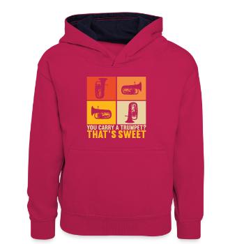Euphonium Euphoniumspieler - Teenager Kontrast-Hoodie - Pink/Navy - Vorne