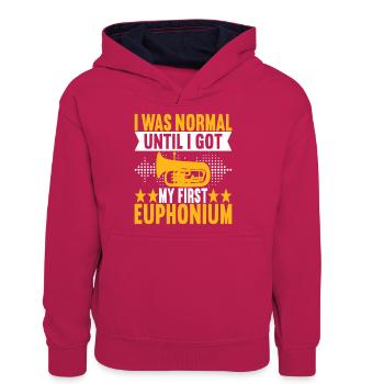 Euphonium Euphoniumspieler - Teenager Kontrast-Hoodie - Pink/Navy - Vorne