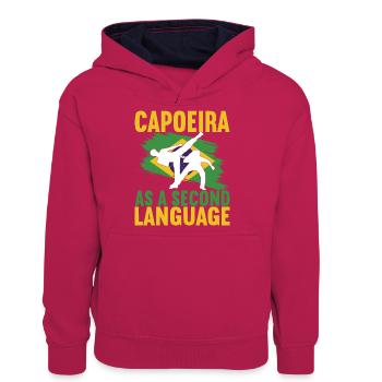 Capoeira Capoeirista - Teenager Contrast Hoodie - pink/navy - Front